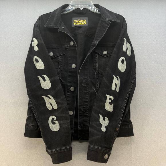 AE X Young Money Unisex Black Denim Jacket - Picture 1 of 15